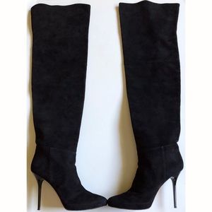 👠JIMMY CHOO Black Suede Knee High Boots